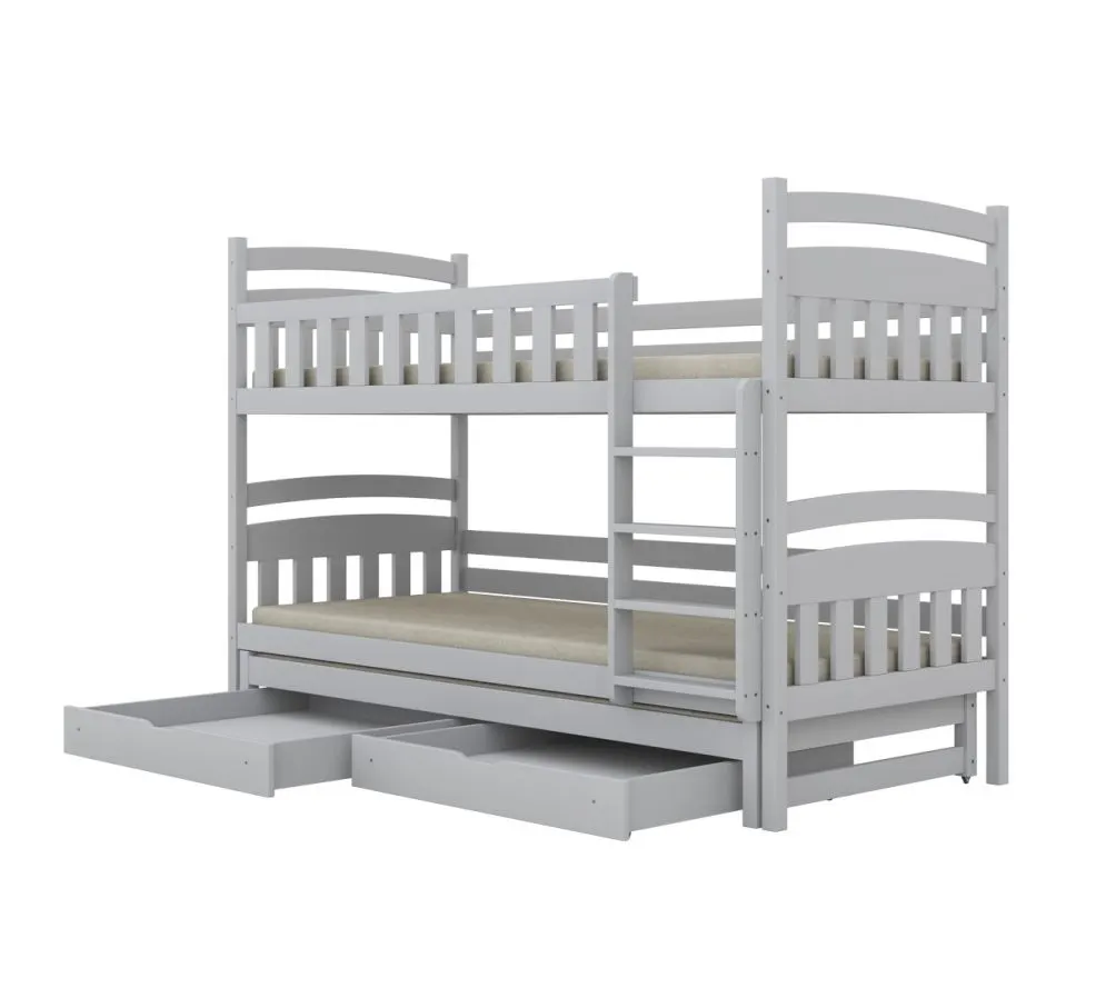 Łóżko piętrowe JULITA 180x90 białe trzyosobowe sosnowe I sklep meblowy MIRAT. styl SKANDYNAWSKI kolekcja JULITA