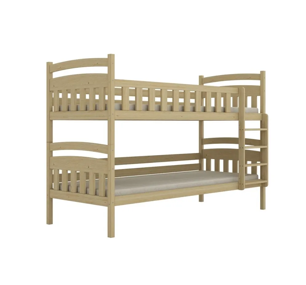 Łóżko piętrowe JULITA 160x80 sosna nielakierowana z szufladami na kółkach I sklep meblowy MIRAT. styl SKANDYNAWSKI kolekcja JULITA