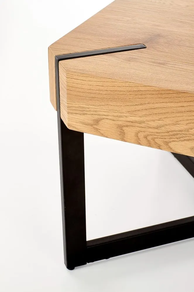 Ława LAVIDA dąb złoty na metalowej podstawie | MIRAT. w stylu LOFT kolekcja