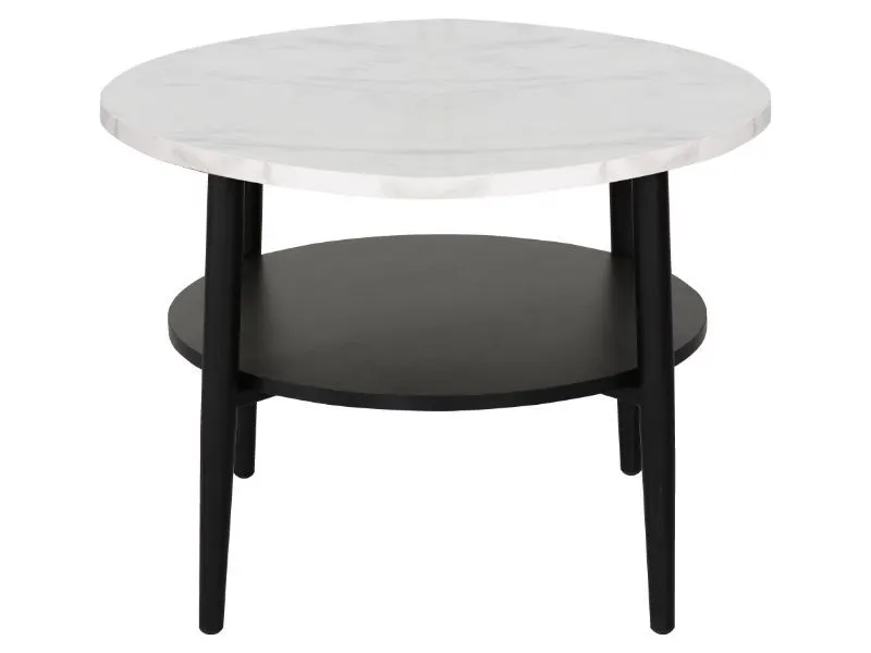 Mała ława z półką Ella B 60 cm biały marmur | MIRAT styl LOFT