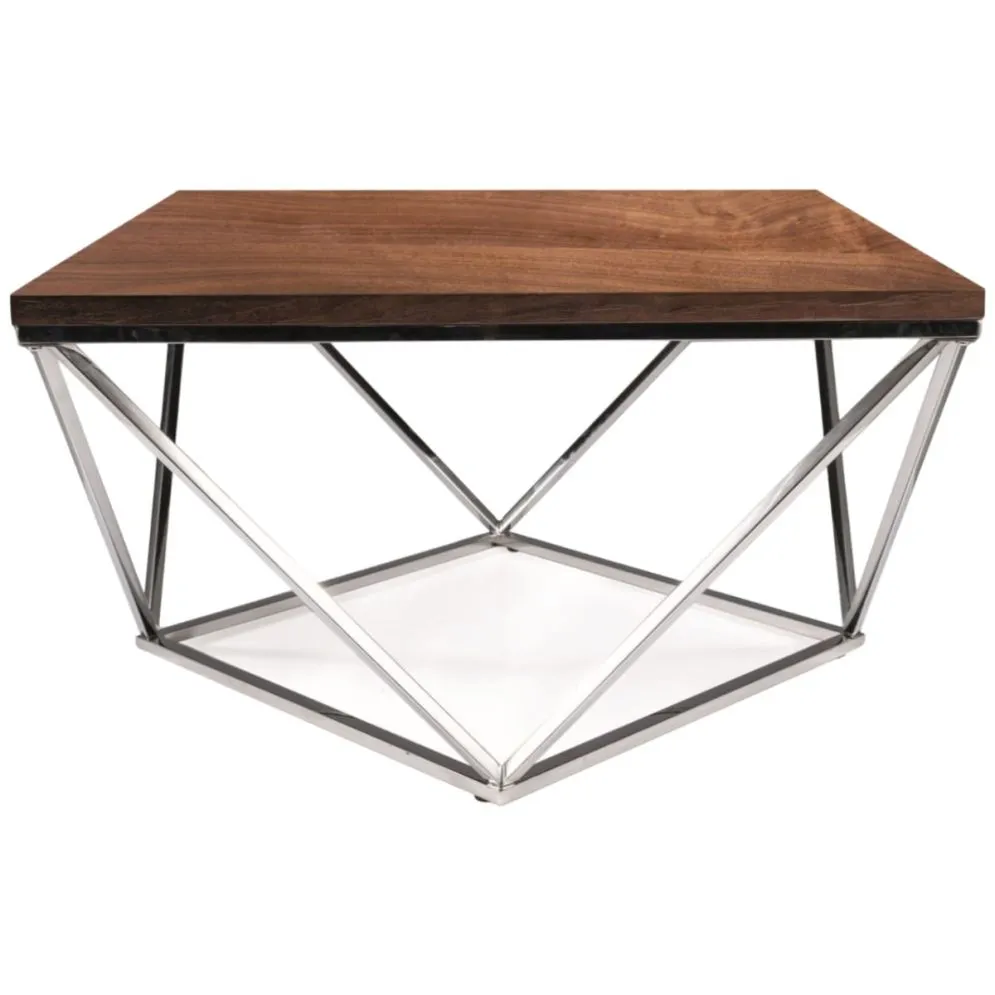 Stolik kawowy kwadratowy Silver A 80x80 orzech srebrny | MIRAT