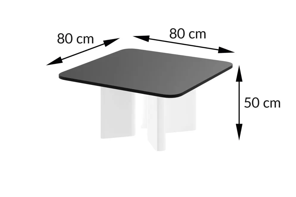 Stolik kawowy DIVERSO 80x80 czarny połysk/biały połysk I sklep meblowy MIRAT. styl GLAMOUR kolekcja DIVERSO