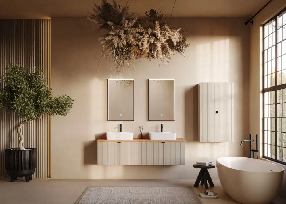 Blat łazienkowy dębowy 160 cm z litego drewna długi | MIRAT