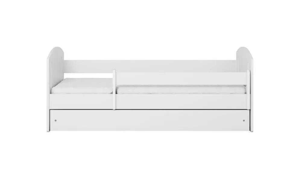 Łóżko dziecięce CLASSIC 2 180x80 białe pojedyncze z barierką | MIRAT.  kolekcja CLASSIC