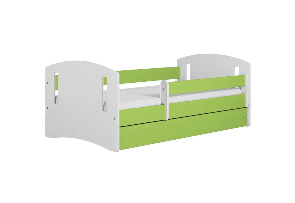 Łóżko dziecięce CLASSIC 2 160x80 zielone ze stelażem | MIRAT. kolekcja CLASSIC