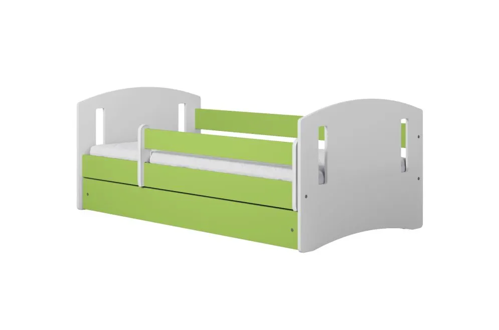 Łóżko dziecięce CLASSIC 2 160x80 zielone ze stelażem | MIRAT. kolekcja CLASSIC