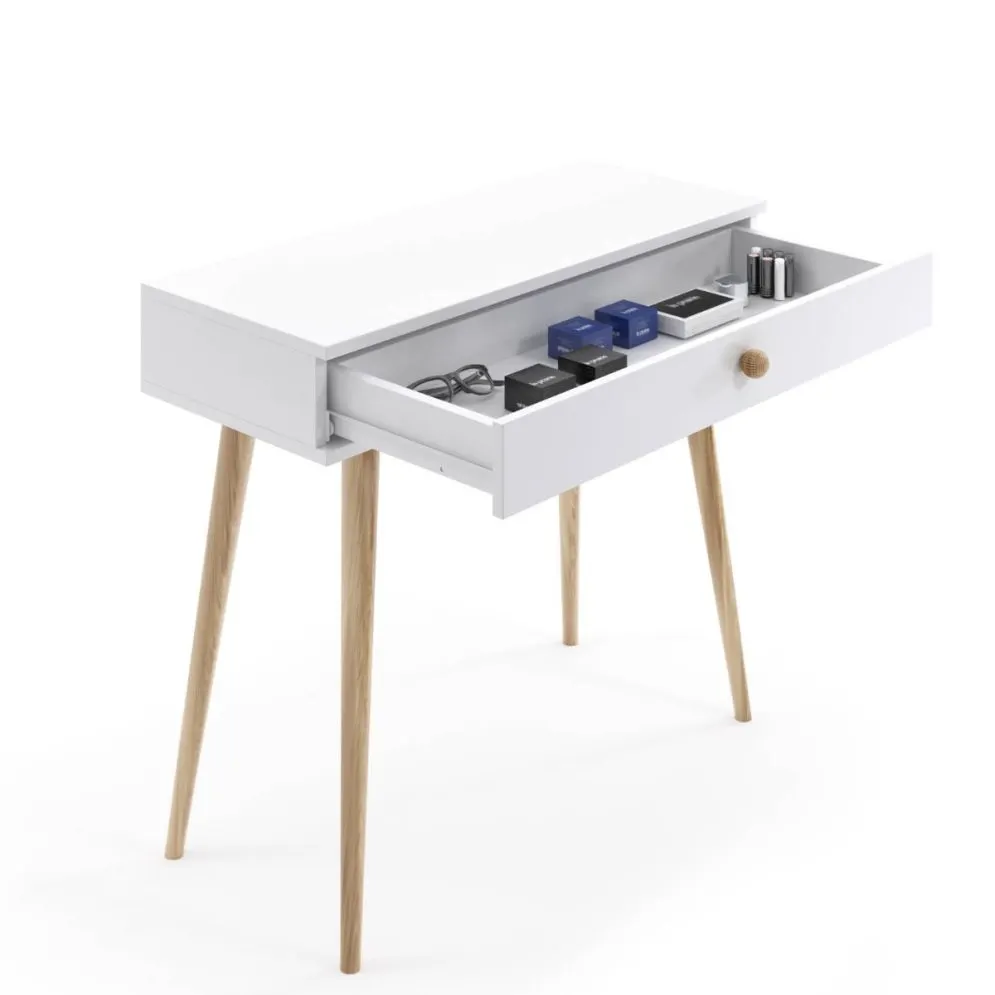 Konsola LEBEL biała minimalistyczna I sklep meblowy MIRAT. styl SKANDYNAWSKI