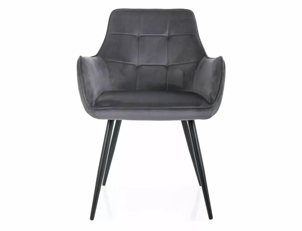 Krzesło tapicerowane LEMON VELVET szare w stylu glamour I sklep meblowy MIRAT. styl GLAMOUR