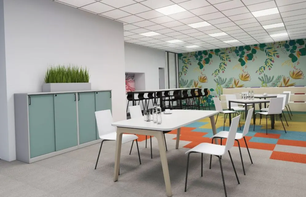 Szafka biurowa przesuwna EASY SPACE CABINET S 1.5-OH 160cm kaszmirowa zamykana I sklep meblowy MIRAT.