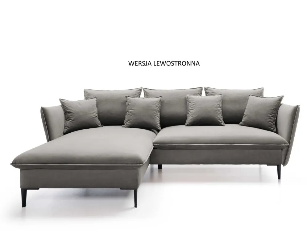 Narożnik z funkcją spania BOSS szary na metalowych nogach I sklep meblowy MIRAT.