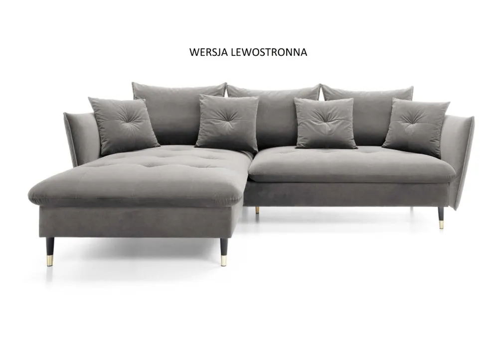 Narożnik z funkcją spania ATENA szary z pojemnikiem na pościel I sklep meblowy MIRAT. styl GLAMOUR