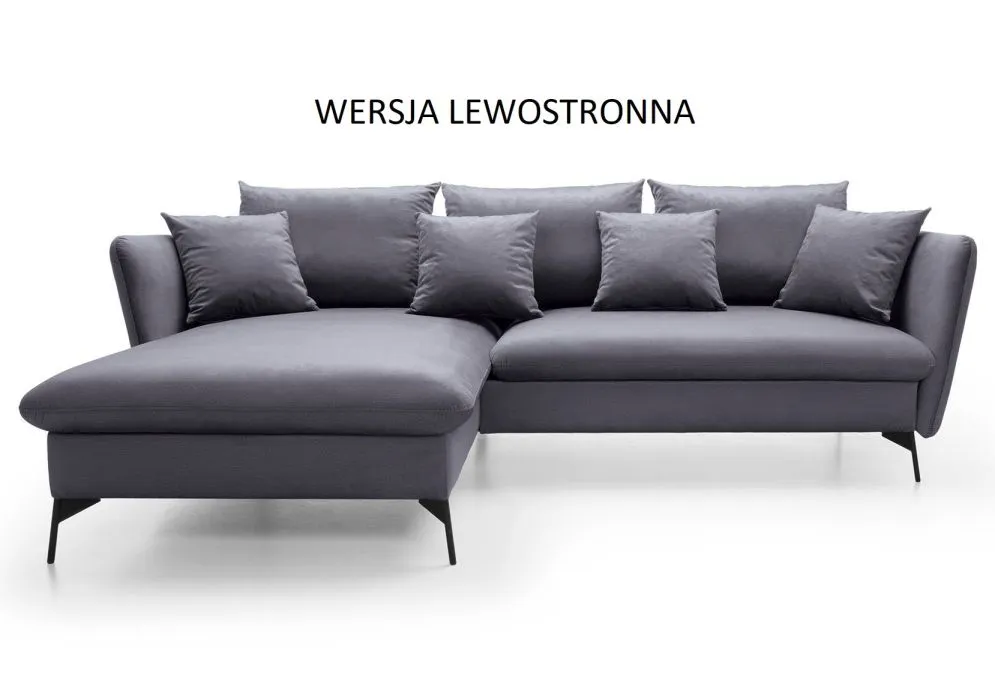 Narożnik z funkcją spania LINDA VELVET grafitowy ze skrzynią I sklep meblowy MIRAT.