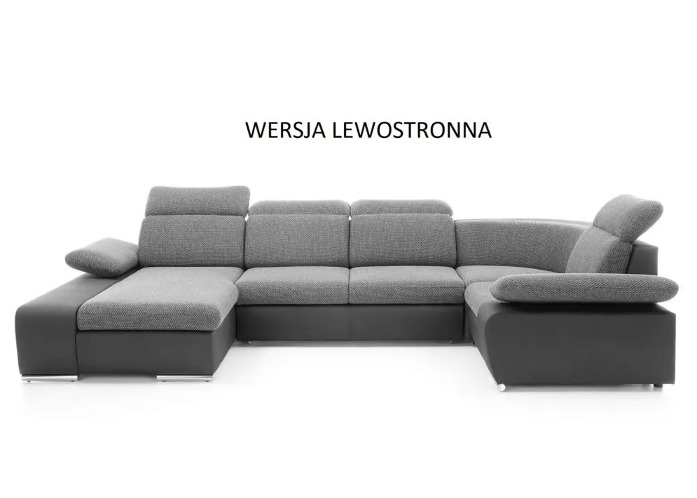 Narożnik z funkcją spania DAKOTA II szary/grafitowy prawy/lewy I sklep meblowy MIRAT.
