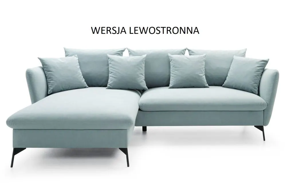 Narożnik z funkcją spania LINDA VELVET miętowy wygodny I sklep meblowy MIRAT.