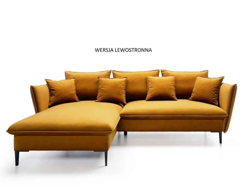 Narożnik z funkcją spania BOSS musztardowy komfortowy I sklep meblowy MIRAT.