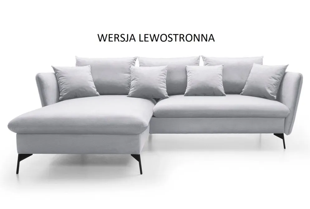 Narożnik z funkcją spania LINDA VELVET szary typu-L I sklep meblowy MIRAT.