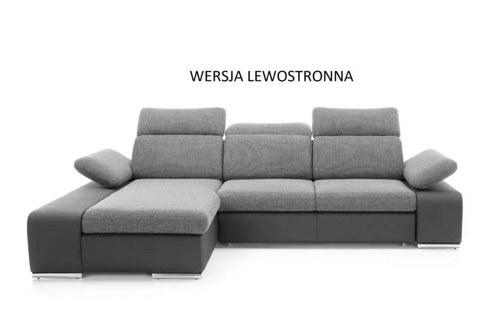 Narożnik z funkcją spania DAKOTA szary/grafitowy prawy/lewy I sklep meblowy MIRAT.