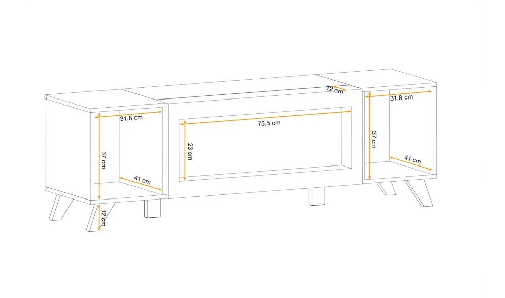 Meblościanka LIAM LED hickory jackson z biokominkiem i szklanymi półkami I sklep meblowy MIRAT. styl LOFT