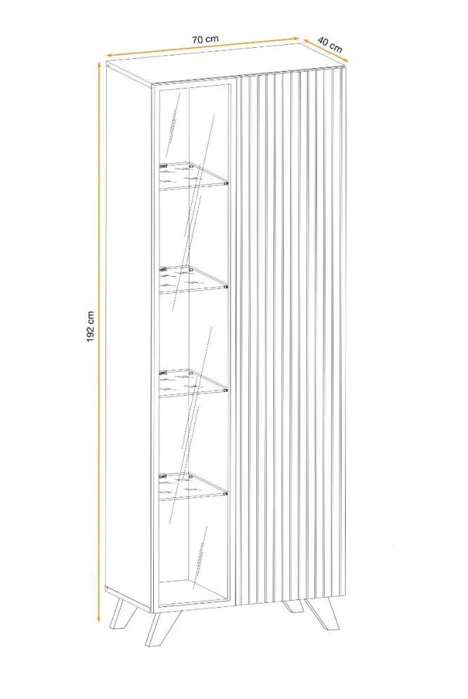 Meblościanka LIAM hickory jackson ze szklanymi półkami I sklep meblowy MIRAT. styl LOFT