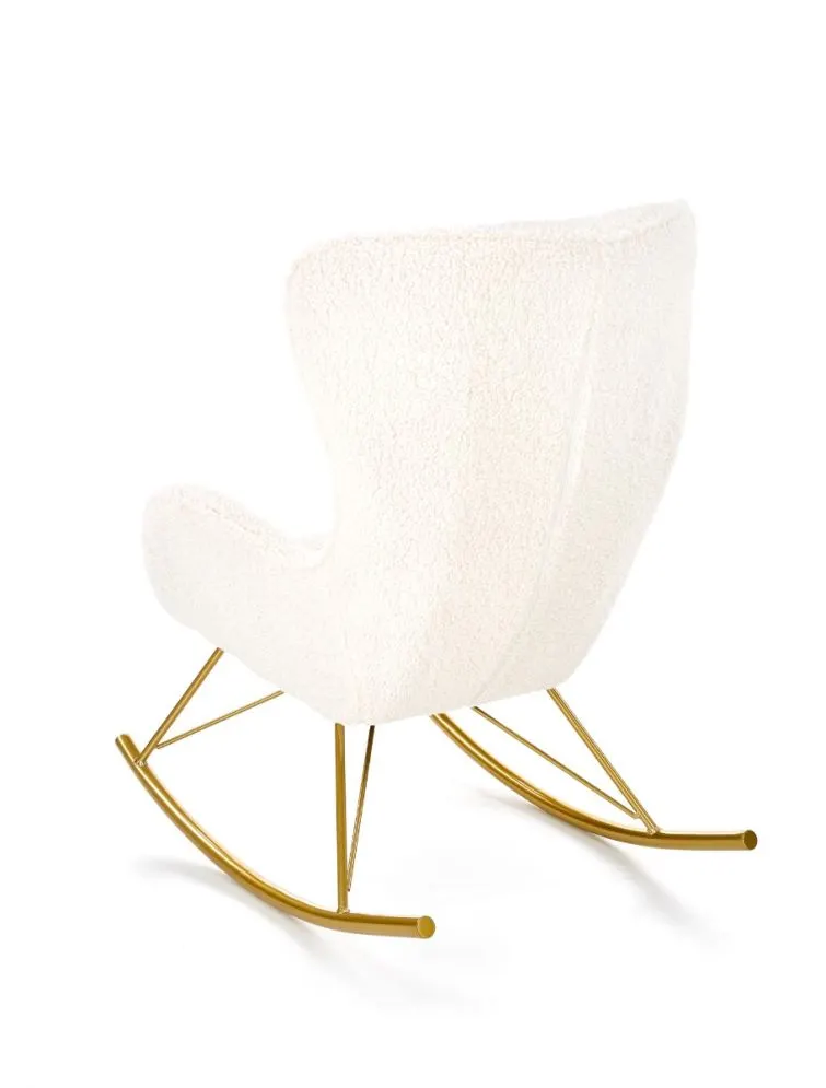 Fotel bujany LIBERTO kremowy tapicerowany do salonu | MIRAT.