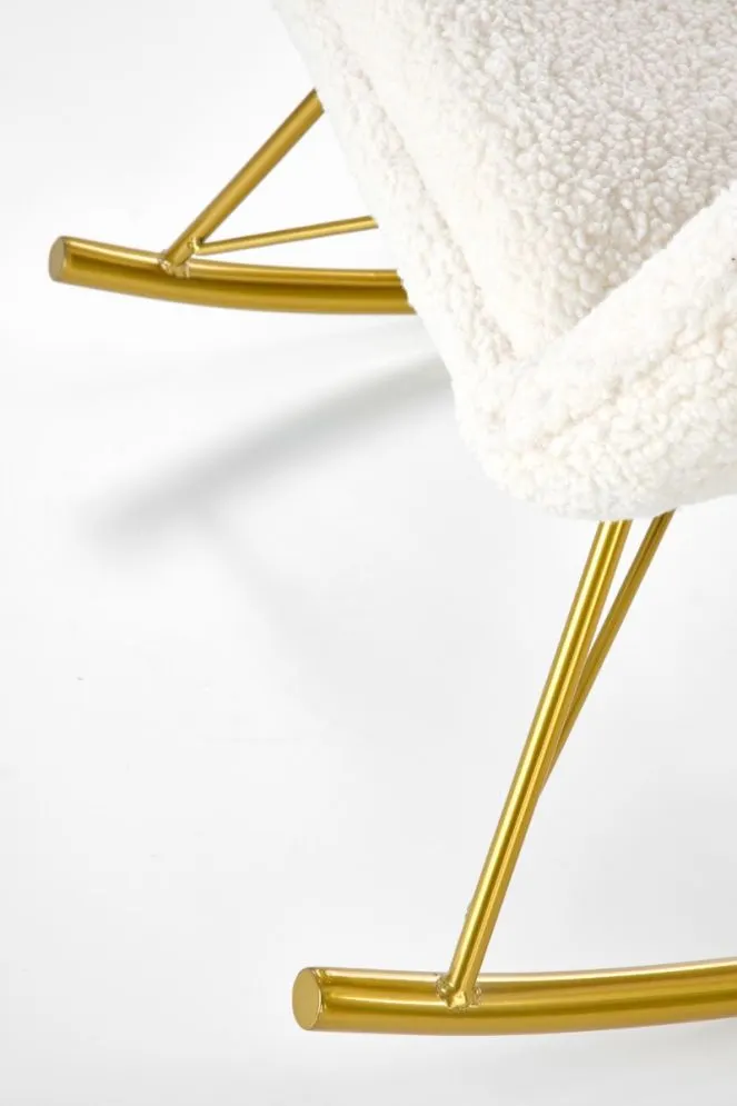 Fotel bujany LIBERTO kremowy tapicerowany do salonu | MIRAT.