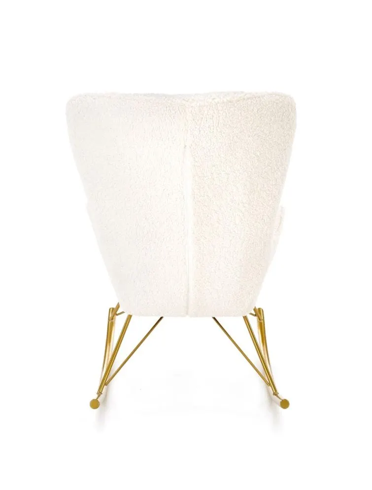 Fotel bujany LIBERTO kremowy tapicerowany do salonu | MIRAT.