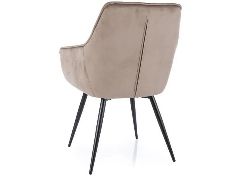 Krzesło welurowe Lilia Velvet beżowe pikowane|MIRAT styl LOFT