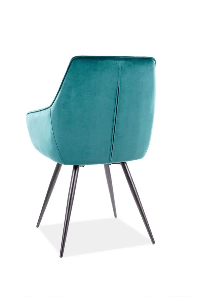 Krzesło LILIA VELVET turkusowe tapicerowane aksamitem | MIRAT. styl GLAMOUR, LOFT