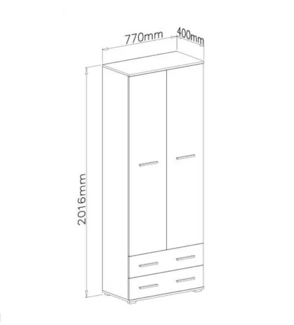 Regał zamykany LIMA REG-2 biały połysk/dąb sonoma z szufladami  I sklep meblowy MIRAT. styl SKANDYNAWSKI kolekcja LIMA