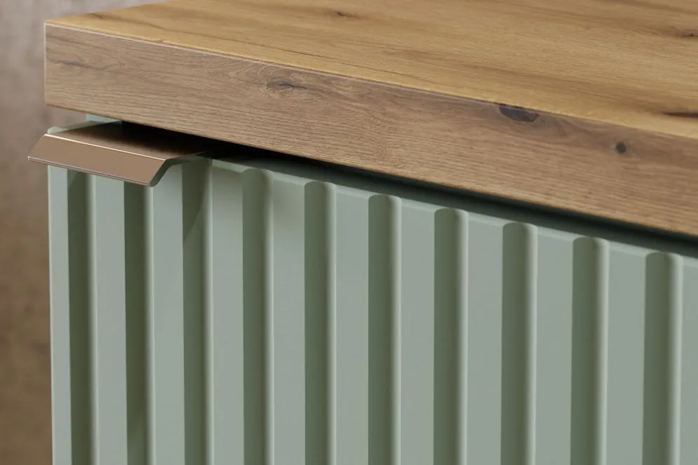 Szafka pod umywalkę LINE REED GREEN D 82-60-2D zielona szałwiowa I sklep meblowy MIRAT. styl RYFLOWANY