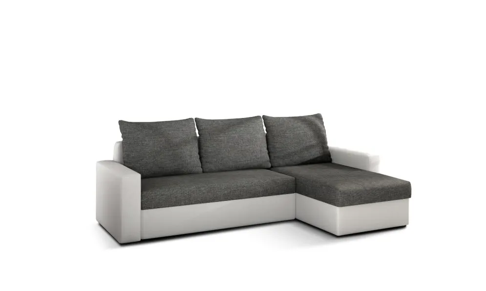 Narożnik z funkcją spania LIVIO uniwersalny lewy/prawy grafitowy/biały do salonu | MIRAT. w stylu kolekcja