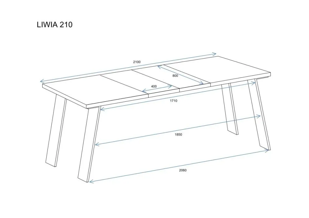 Stół rozkładany LIWIA 130(210)x80 dąb natura w stylu industrialnym I sklep meblowy MIRAT. styl LOFT