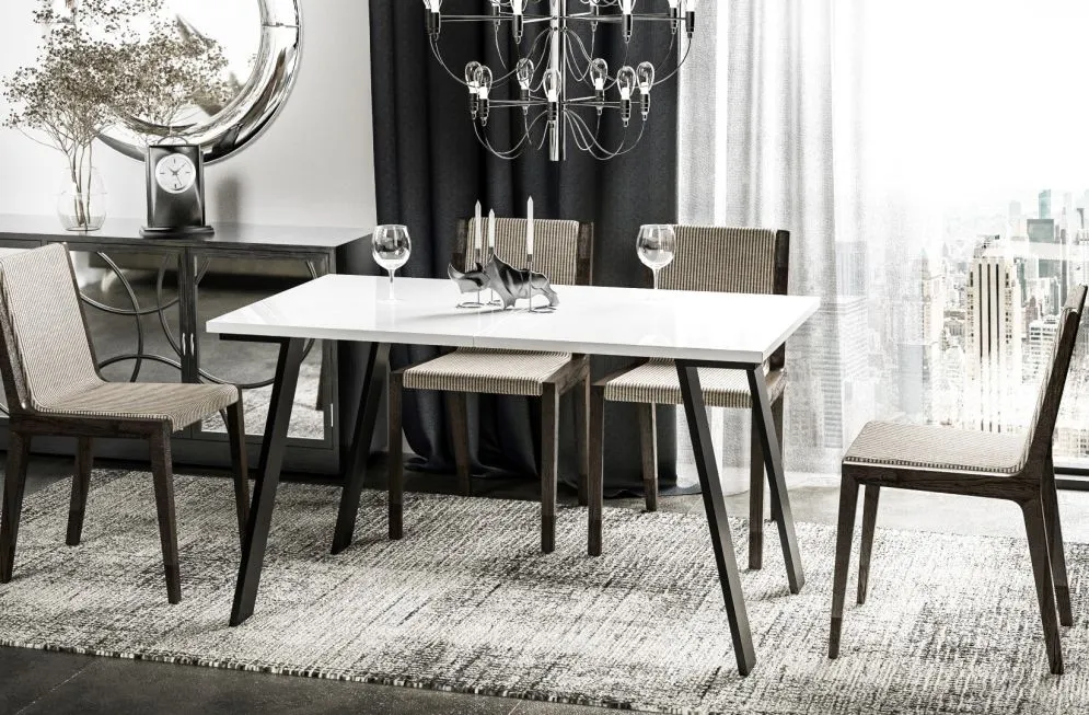 Stół rozkładany LIWIA 130(210)x80 biały połysk nowoczesny I sklep meblowy MIRAT. styl LOFT