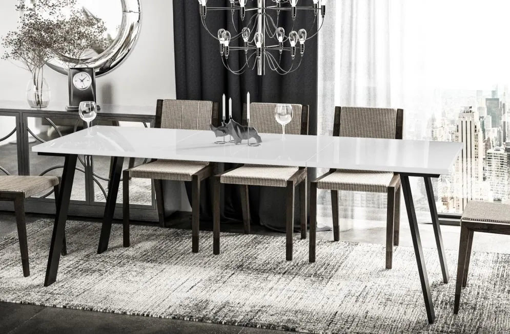 Stół rozkładany LIWIA 130(210)x80 biały połysk nowoczesny I sklep meblowy MIRAT. styl LOFT