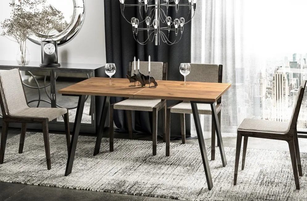 Stół rozkładany LIWIA 130(210)x80 dąb złoty craft loftowy I sklep meblowy MIRAT. styl LOFT