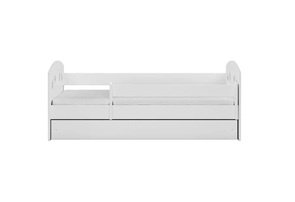 Łóżko dziecięce JULIA białe z barierką i stelażem | MIRAT. w stylu  kolekcja JULIA