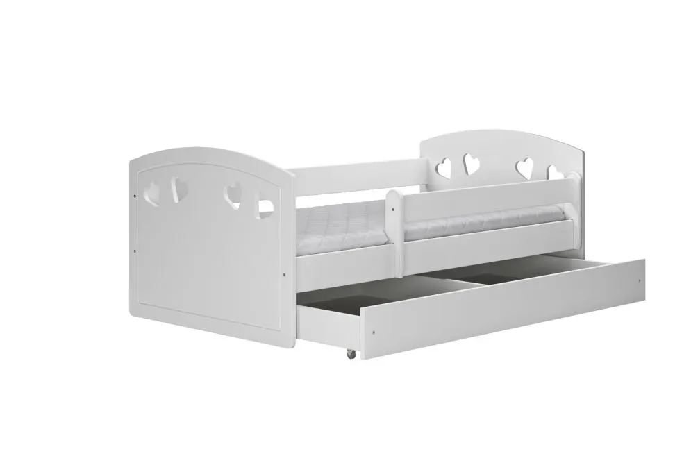 Łóżko dziecięce JULIA białe z szufladą i barierką | MIRAT. w stylu  kolekcja JULIA