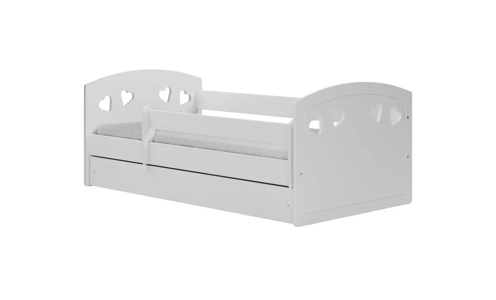 Łóżko dziecięce JULIA białe z barierką i stelażem | MIRAT. w stylu  kolekcja JULIA