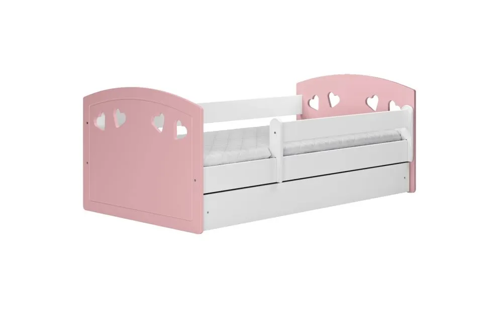 Łóżko dziecięce JULIA MIX różowe w serduszka | MIRAT.  kolekcja JULIA