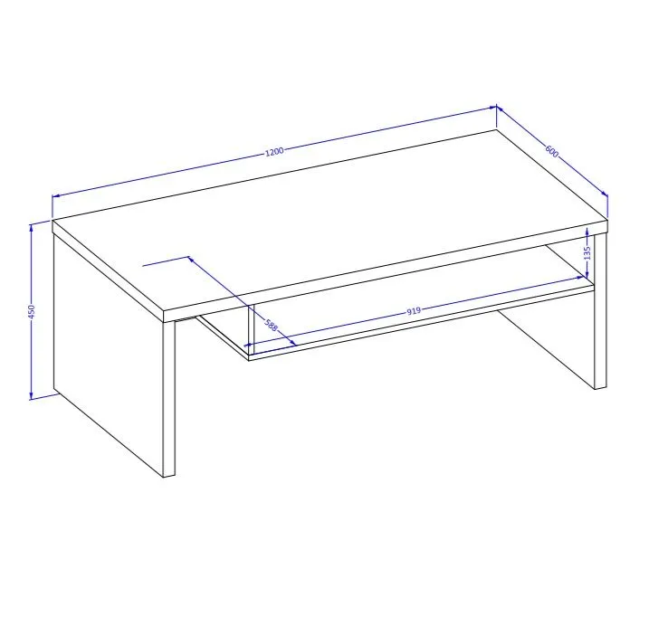 Stolik kawowy CROSS 120x60 biały/czarny z półką I sklep meblowy MIRAT. kolekcja HV-CROSS