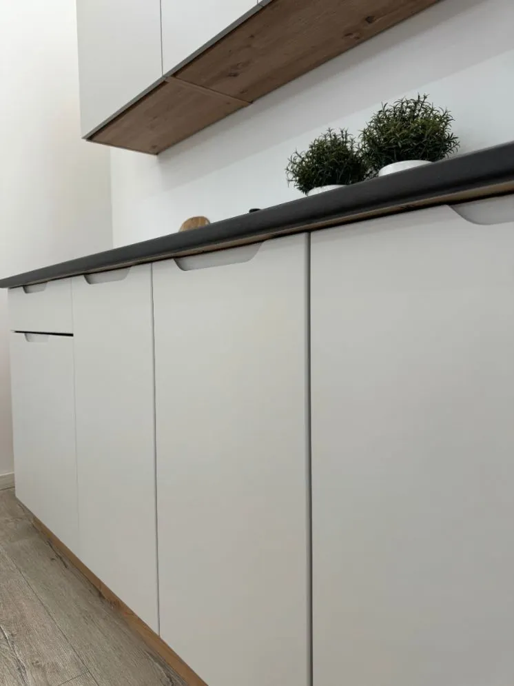 Szafka kuchenna stojąca ISABEL D40S/1 P/L szary mat/dąb artisan frezowany uchwyt I sklep meblowy MIRAT.