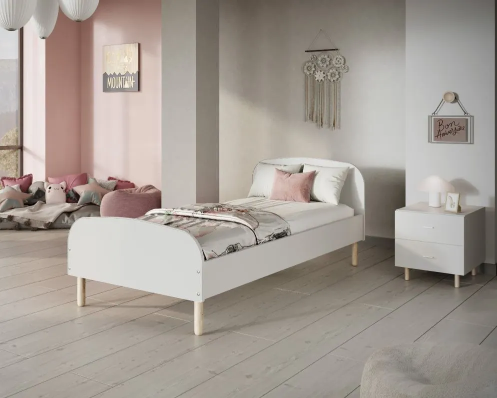 Łóżko młodzieżowe EMMA 200x90 białe I sklep meblowy MIRAT. styl SKANDYNAWSKI