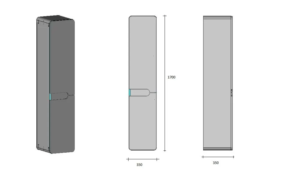 Szafka łazienkowa LOFT 35 wysoka z koszem szary mat/dąb - powystawowy I sklep meblowy MIRAT. styl LOFT