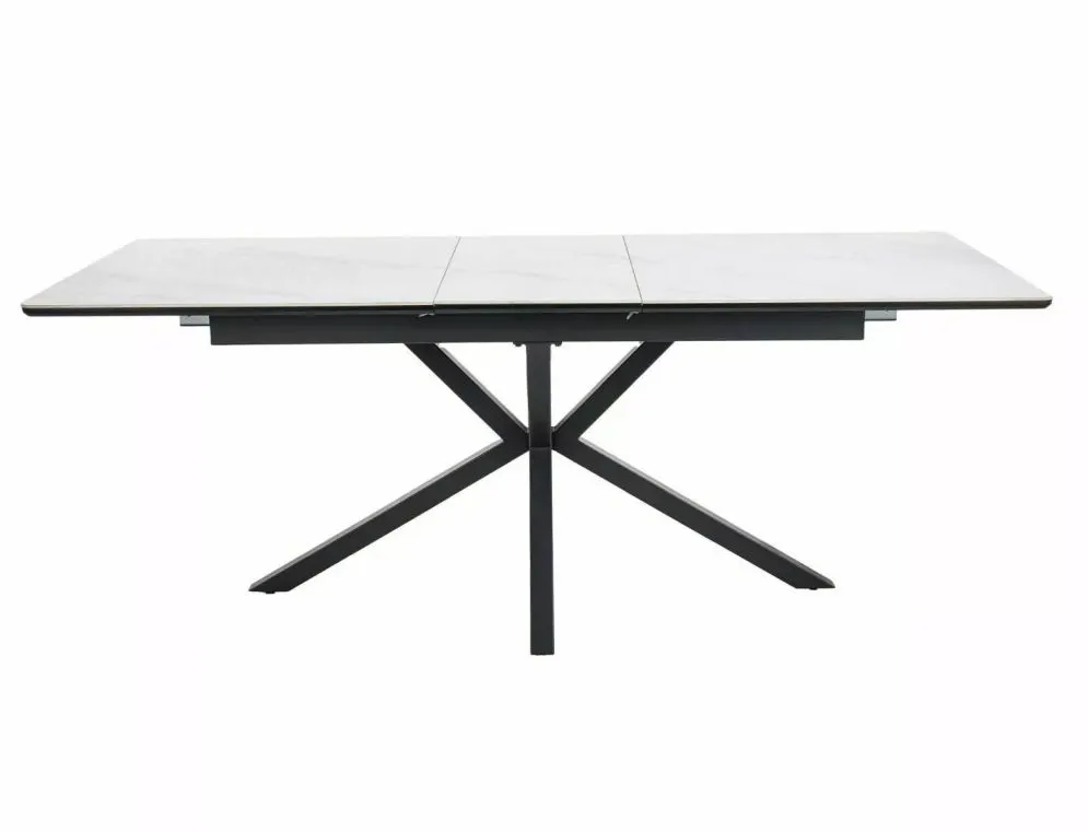 Stół rozkładany LOGAN CERAMIC 160(200)x90 biały mat/czarny mat z ceramicznym blatem I sklep meblowy MIRAT. styl GLAMOUR