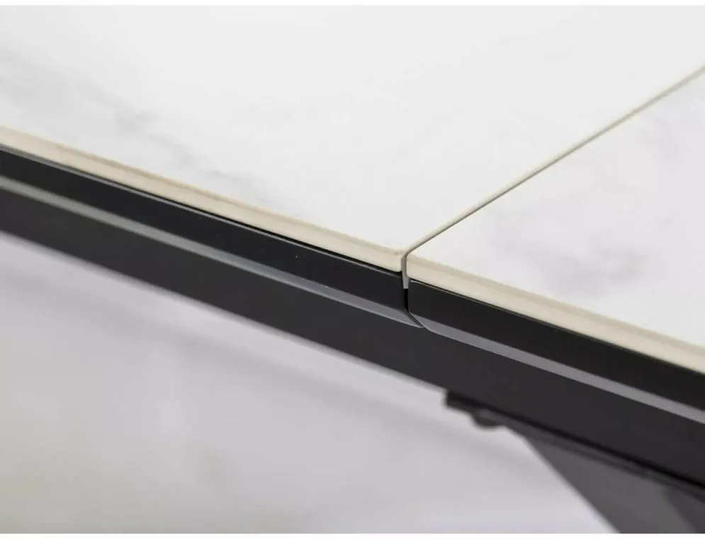 Stół rozkładany LOGAN CERAMIC 160(200)x90 biały mat/czarny mat z ceramicznym blatem I sklep meblowy MIRAT. styl GLAMOUR