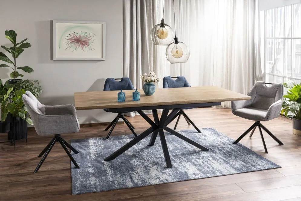 Stół rozkładany LOGAN 160(200)x90 dąb/czarny mat do jadalni I sklep meblowy MIRAT. styl LOFT