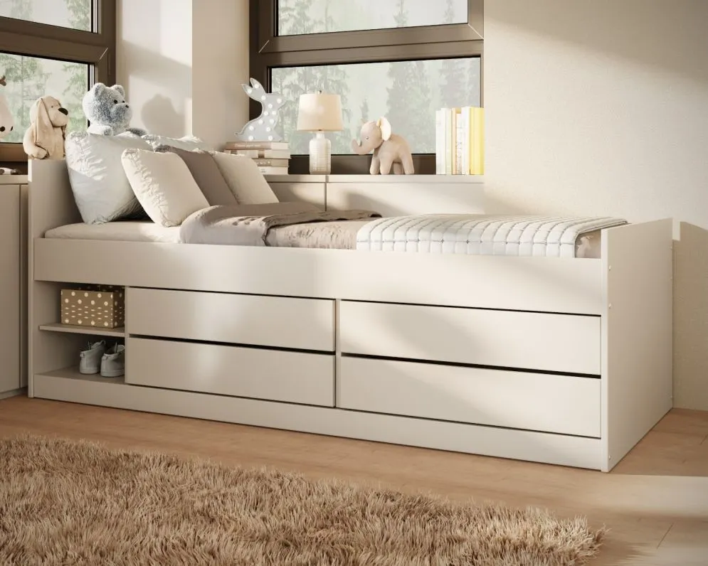 Łóżko dziecięce LEON 200x90 białe I sklep meblowy MIRAT. styl SKANDYNAWSKI