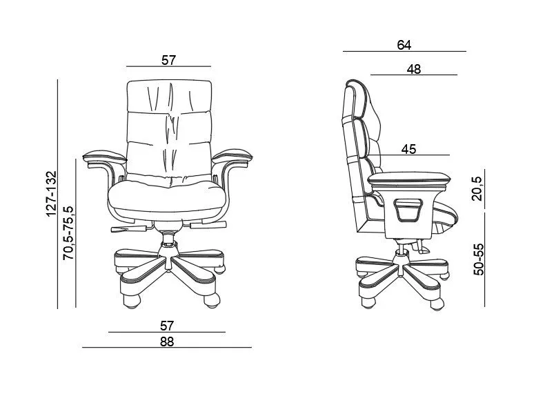Fotel biurowy LORD brązowy skórzany do gabinetu | MIRAT.