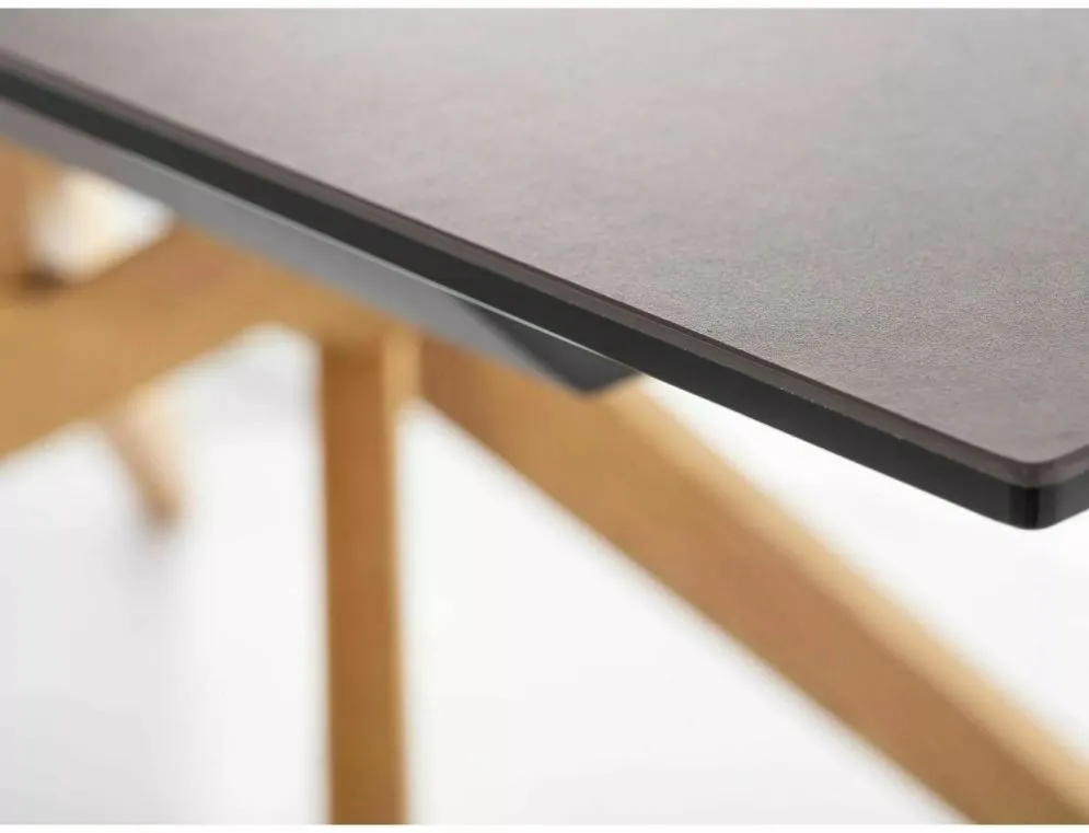 Stół rozkładany LORETO CERAMIC 180(230)x90 brązowy mat/dąb nowoczesny I sklep meblowy MIRAT. styl GLAMOUR