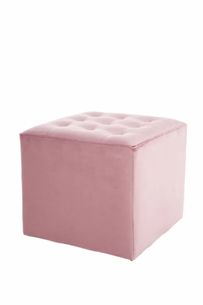 Antyczny róż pufa tapicerowana aksamitem Lori Velvet